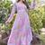 Women pink tie dye georgette fit & flare gown