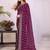 Wine georgette embroidery work saree with matching blouse piece