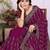Wine georgette embroidery work saree with matching blouse piece