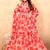 Women red floral print georgette fit & flare gown