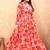 Women red floral print georgette fit & flare gown