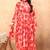 Women red floral print georgette fit & flare gown