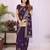 Purple georgette embroidery work saree with matching blouse piece