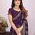 Purple georgette embroidery work saree with matching blouse piece