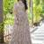 Women beige geometric print pattern georgette fit & flare gown