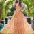 Women orange geometric print pattern georgette fit & flare gown