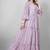Women pink all-over floral print georgette fit & flare gown