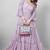 Women pink all-over floral print georgette fit & flare gown