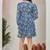 Women blue all-over floral print poly cotton fit & flare gown