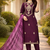 WINE COTTON BLEND WITH EMBROIDERY WORK DESIGN WOMEN KURTI SET 