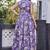 Women purple all-over floral print poly cotton fit & flare gown