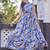 Women blue all-over floral print poly cotton fit & flare gown