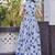 Women white all-over floral print poly cotton fit & flare gown