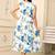 Women blue all-over floral print polyster fit & flare midi dress