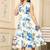 Women blue all-over floral print polyster fit & flare midi dress
