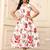 Women red all-over floral print polyster fit & flare midi dress