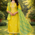 YELLOW COTTON BLEND WITH EMBROIDERY WORK DESIGN WOMEN KURTI SET 