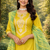 YELLOW COTTON BLEND WITH EMBROIDERY WORK DESIGN WOMEN KURTI SET 
