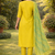 YELLOW COTTON BLEND WITH EMBROIDERY WORK DESIGN WOMEN KURTI SET 