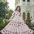 Women pink block printed tiered anarkali maxi dress