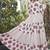 Women pink block printed tiered anarkali maxi dress