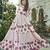 Women pink block printed tiered anarkali maxi dress