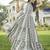 Women white printed sleeveless anarkali maxi gown