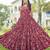 Women red floral printed sleeveless anarkali maxi gown
