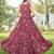 Women red floral printed sleeveless anarkali maxi gown