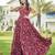 Women red floral printed sleeveless anarkali maxi gown