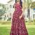 Women red floral printed sleeveless anarkali maxi gown
