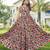 Women beige-red floral printed sleeveless anarkali maxi dress