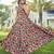 Women beige-red floral printed sleeveless anarkali maxi dress