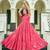 Women pink printed sleeveless tiered anarkali maxi dress