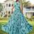 Women sea green  floral printed sleeveless tiered anarkali maxi dress