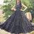 Women black floral printed sleeveless tiered anarkali maxi dress