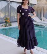 Womens new  fendi silk with beads embroidered work gown set