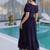 Womens new stylish fendi silk with beads embroidered work gown set