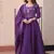 womens simple gold crush with beads embroidery-work gown set
