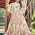 Women off white tropical leaf printed flared maxi dress