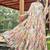 Women off white tropical leaf printed flared maxi dress