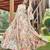 Women off white tropical leaf printed flared maxi dress