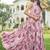 Women pink floral ethnic printed sleeveless tiered maxi dress