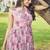 Women pink floral ethnic printed sleeveless tiered maxi dress