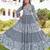 Women green floral printed pleated anarkali gown