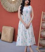 Womens new trendy summer war printed cotton gown set