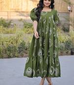 Womens summer war printed cotton gown set