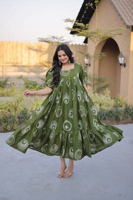 Womens summer war printed cotton gown set 3