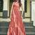 Women rust bandhani printed pleated anarkali gown