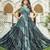 Women green bandhani printed pleated anarkali gown